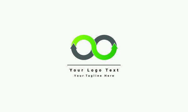 initial letter oo linked round lowercase monogram logo with black and green color. linked circle overlapping monogram logo
