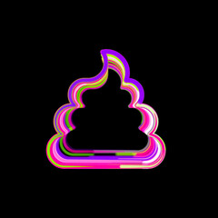 Symbol poop from multi-colored circles and stripes. UFO Green, Purple, Pink