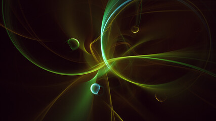 3D rendering abstract multicolor fractal light background