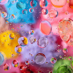 Oil and water texture color abstraction. Rainbow background for your design

