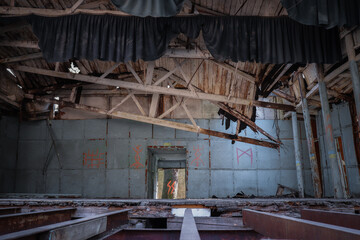 Scene of an old abandoned theater in Odessa.