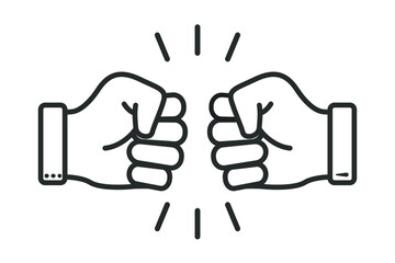 Bro fist bump or power five pound line art vector icon for apps and websites464 Bro fist bump or power five pound line art vector icon for apps and websites
