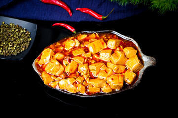 Chinese food called mapo tofu
