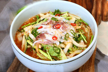 맛있는 한치 물회이다.