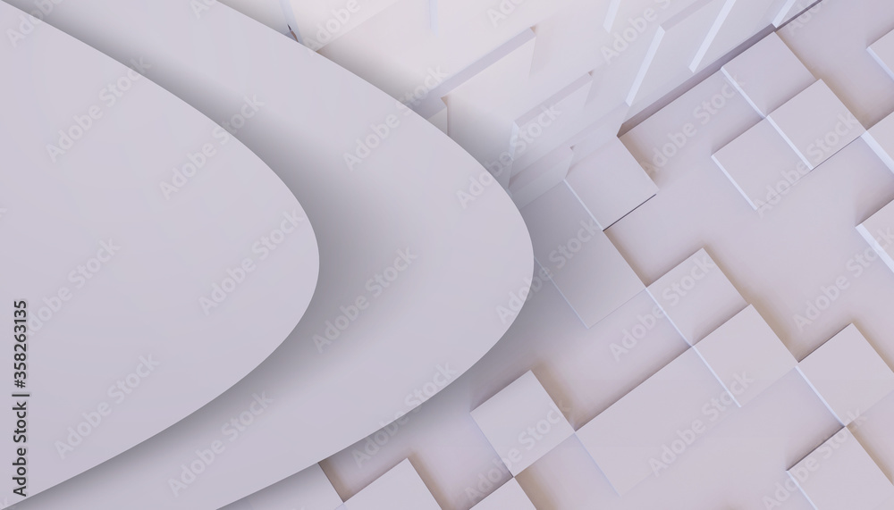 Aufkleber abstract geometric digital pattern creative idea and random square shapes on grey background - 3d re