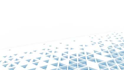 Obraz premium Abstract Triangle Digital random square and low poly pattern concept on Blue and white monotone background - 3d rendering
