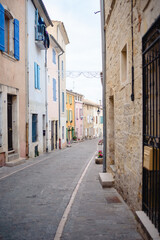 Rue Porte des Maréchaux, the way to Abbey of Saint-Gilles, monastery in Saint-Gilles, southern France