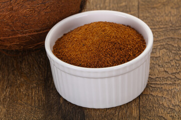 Coconut brown sugar in the bowl