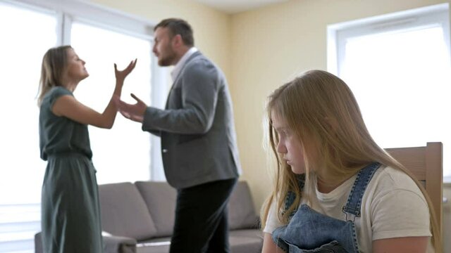 Family scandal. Parents quarreling, child is suffering.
