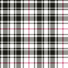 Plaid (tartan) seamless pattern. Black, red, white color. Scottish, lumberjack and hipster fashion style.
