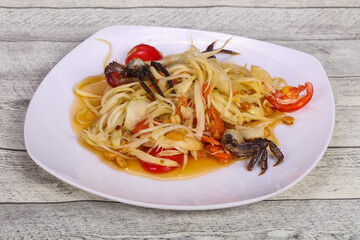 Green mango salad with seafood