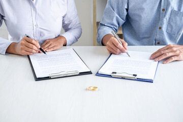 Contract decree of divorce (dissolution or cancellation) of marriage, husband and wife during...