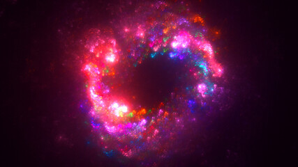 3D rendering abstract multicolor fractal light background