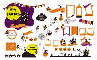ハロウィンのベクターイラスト素材セット