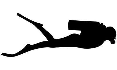 scuba diving silhouette illustration 