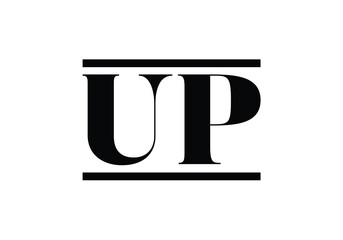 Initial Monogram Letter U P Logo Design Vector Template. UP Letter Logo Design
