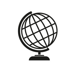 Globe vector icon on white background