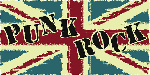 Obraz premium Punk rock british grunge flag