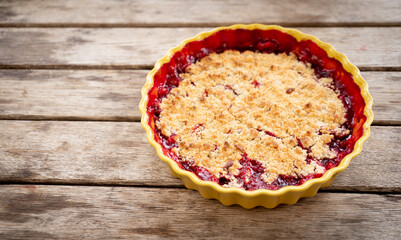 strawberry crumble pie home made