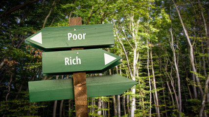 Street Sign Rich versus Poor
