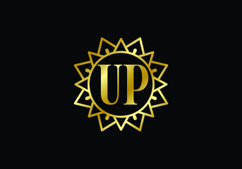 Initial Monogram Letter U P Logo Design Vector Template. UP Letter Logo Design