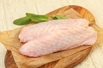 Raw turkey wings for cooking