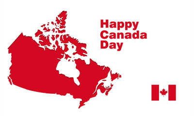 Happy Canada Day background with red maple leaf. vector illustration. paper art style