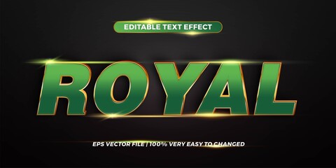 Text effect in 3d Royal words text effect theme editable metal gold color concept with black background