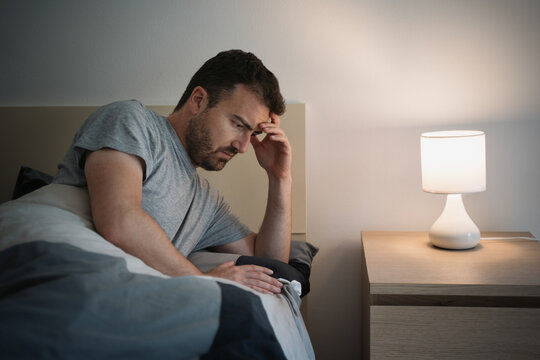 Man Portrait Having Trouble Sleeping At Night