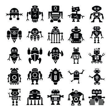 
Robots and Superintelligence in Trendy glyph Icons Pack 
