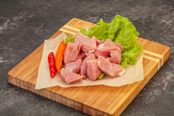 Raw pork meat for cooking