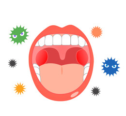 Bacteria and oral cold symptom coronavirus