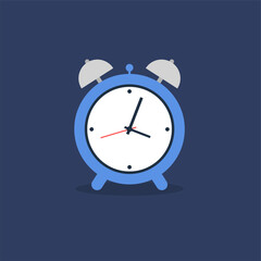clock with navy background and shadow vector