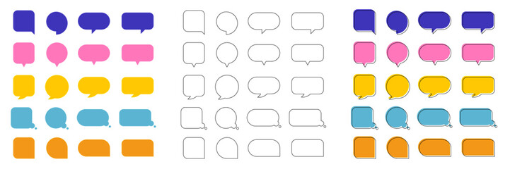 set of colorful vector speechbubble illustration