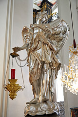 silver statue church art angel