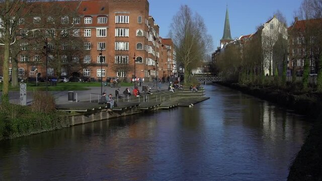 Shot of Aarhus River in early spring. Stockfootage Denmark.
Location: Aarhus center, Denmark