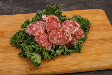 Iberian pork Fuet sausage slices