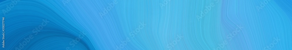 Poster landscape orientation graphic with waves. modern soft curvy waves background design with medium turq