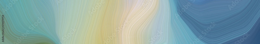 Poster wide colored banner background with cadet blue, pastel gray and ash gray color. abstract waves illus