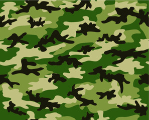 Military and hunting camouflage seamless pattern. Four green shades.