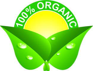 100% organic sign