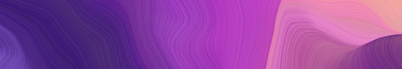 Fototapeta premium dynamic wide colored banner. curvy background design with moderate violet, dark slate blue and pastel magenta color