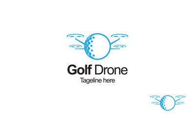 Golf Drone Logo Design Template- Flat Logo Design- Minimalist Logo- Technology Logo For Golf or Technology Company And Other Company.