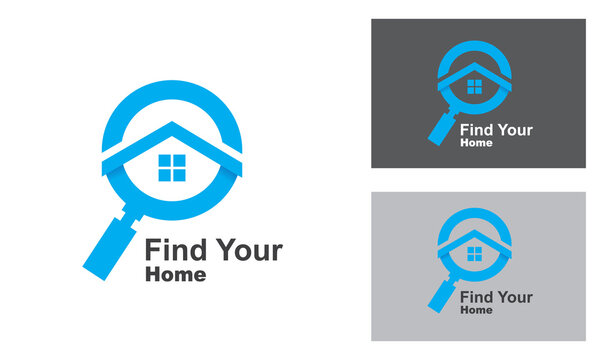 Find Your Home Logo Design Template- Flat Logo Design- Minimalist Logo- Real Estate Logo For home developer Company And Other Company.