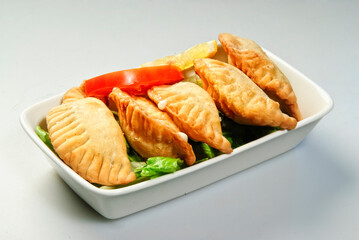 Plate of sambusek,traditional Arabic food.