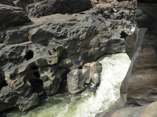 River flowing through granite rocks