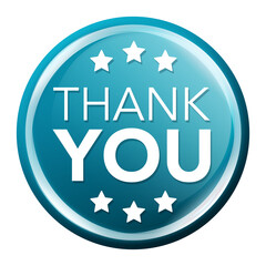Thank you glossy button. Round Customer Badge.