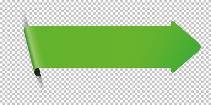 green arrow bookmark banner for any text on transparent background	