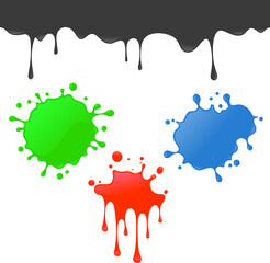 Colorful splash and dripping set. To see the other vector splash illustrations , please check Splash and Dripping collection.