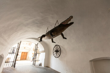 The Brno dragon in the Old Town Hall in Brno building, Czech Republic, Europe - February 22nd 2018